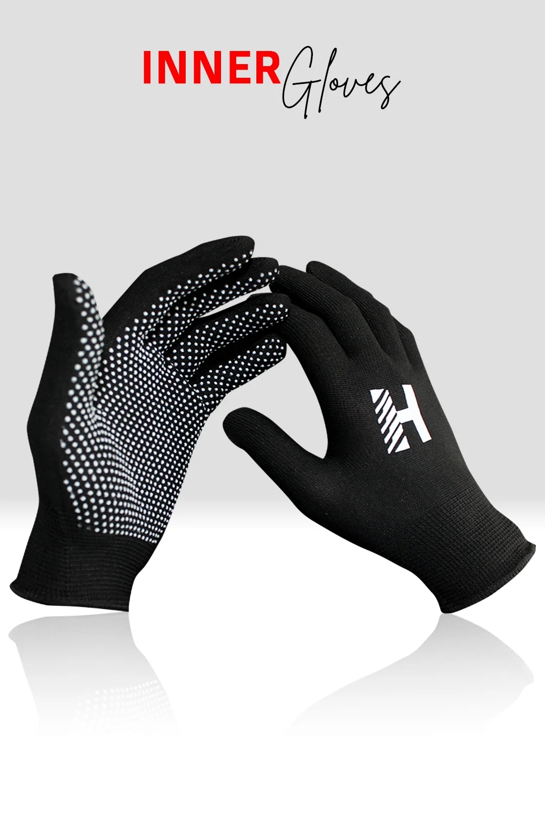 Heega PVC Dotted Cotton Gloves For Tennis & Cricket - Recommended for Soft Ball Only (Black) 