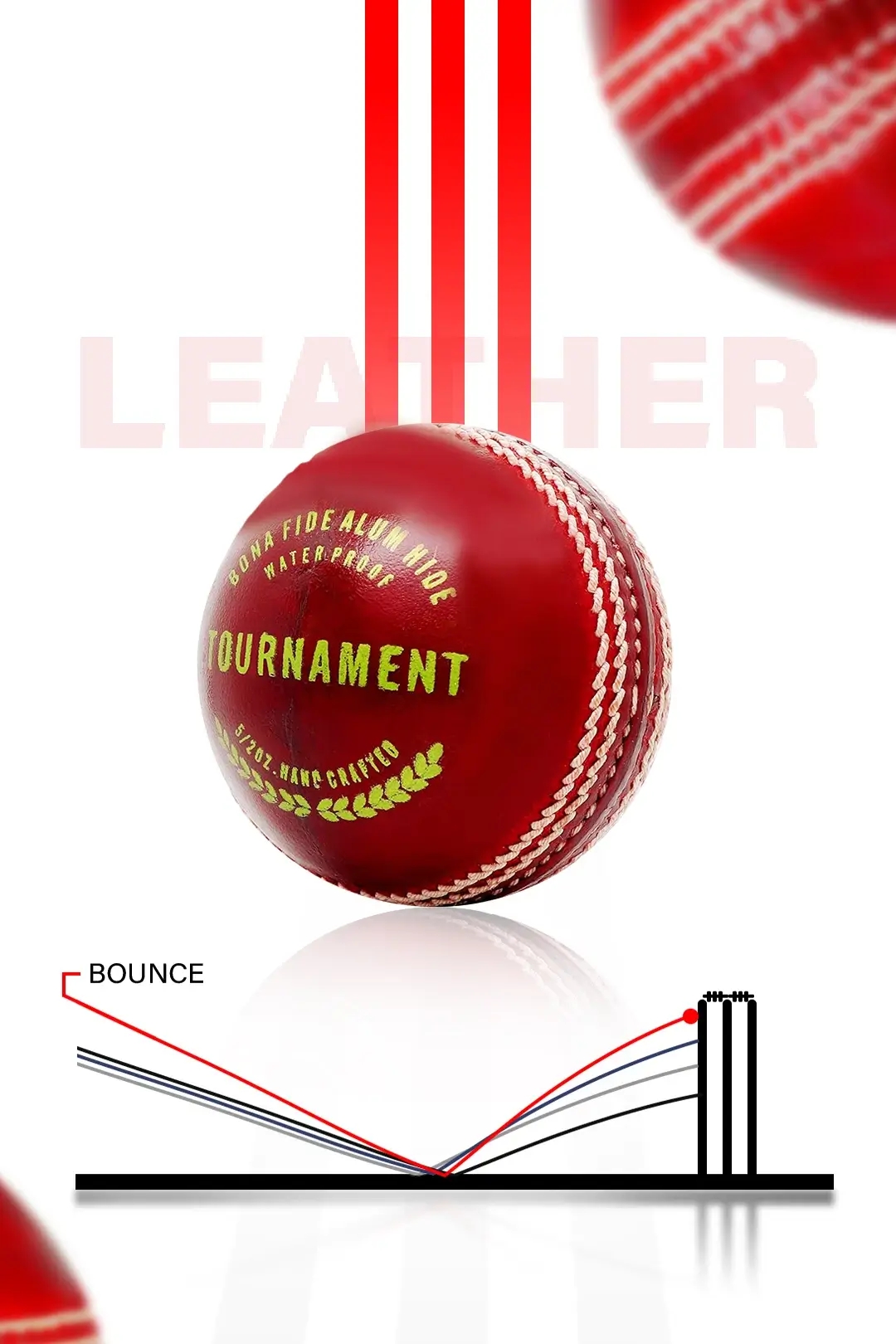 Heega Tournament Red Leather Ball