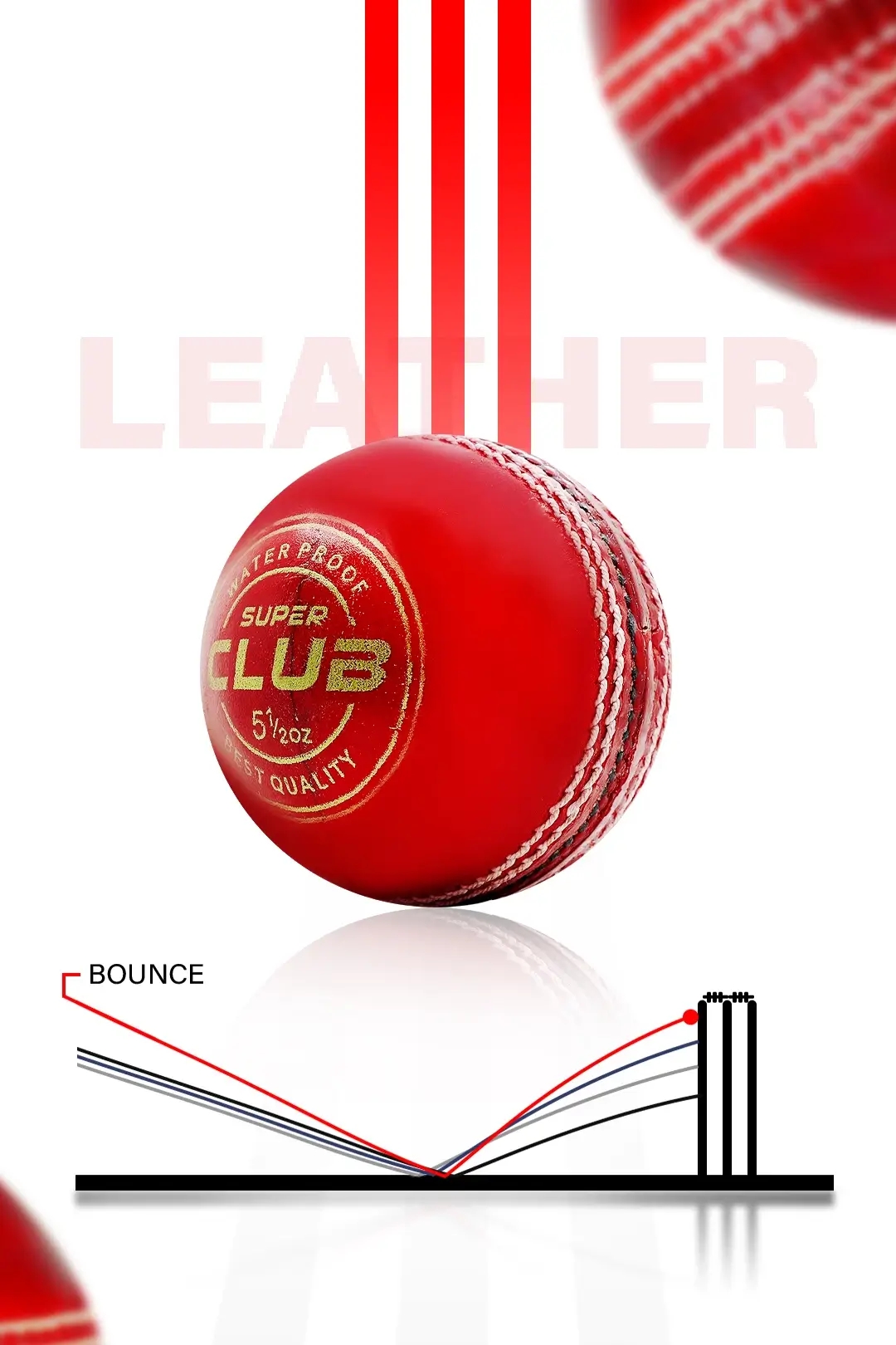 HEEGA Super Club Natural RED 4 pc Leather Ball