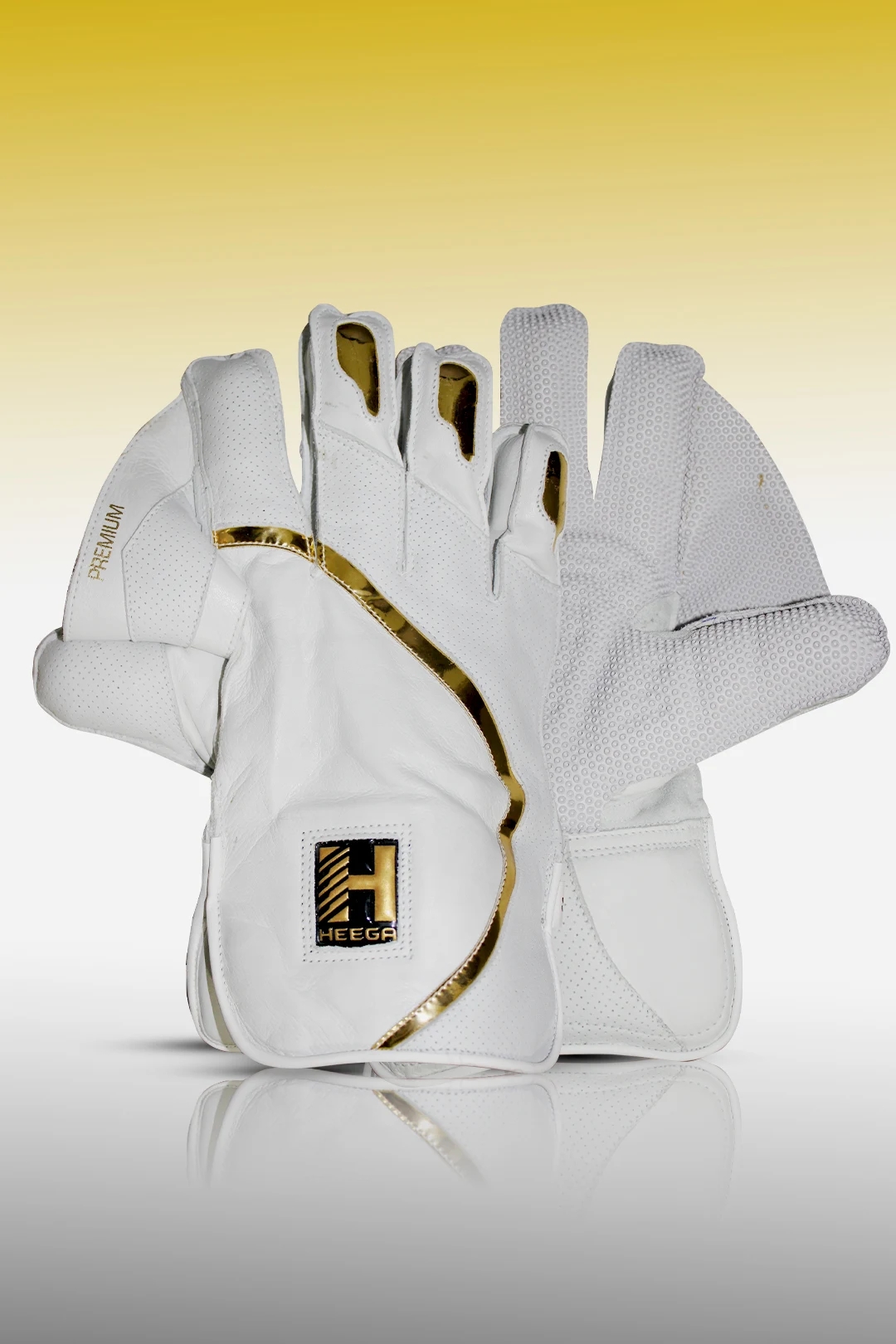 Heega Premium Leather Cricket Wicket Keeping Gloves - Men"s