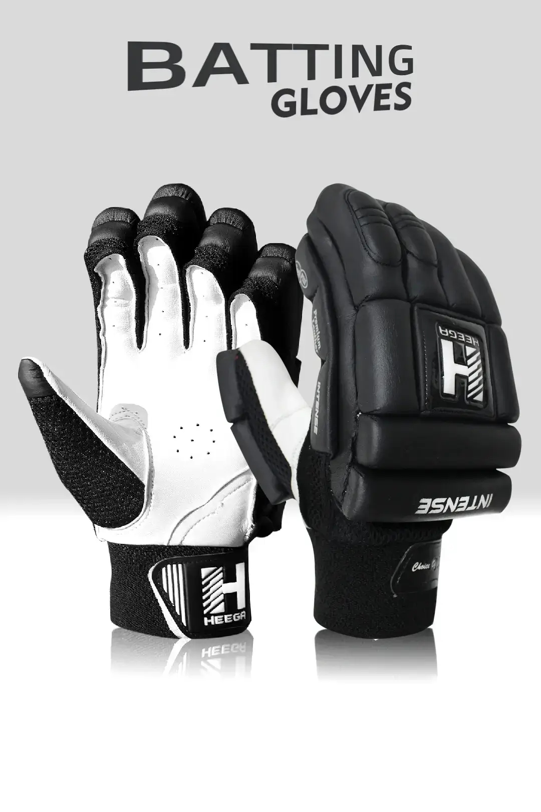 Heega Intense Black Cricket Batting Gloves