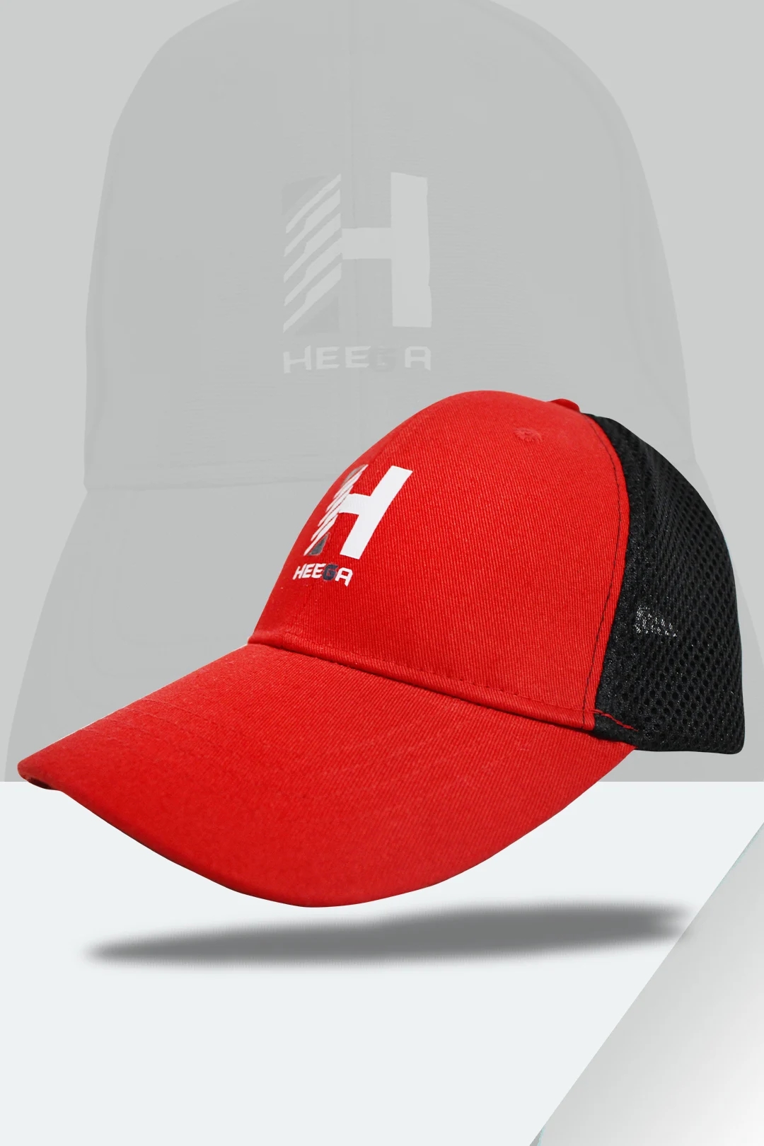 Heega Sport Caps with Adjustable Strap | Summer Cap for All Sports With Net (Red)