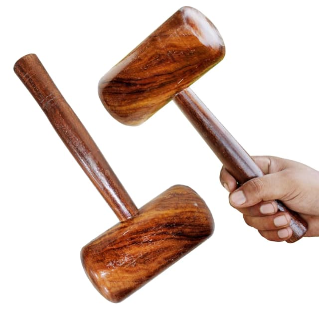 Heega Bolder Cricket Hammer Cricket Bat Wooden Mallet Hammer (Natural/Polished)