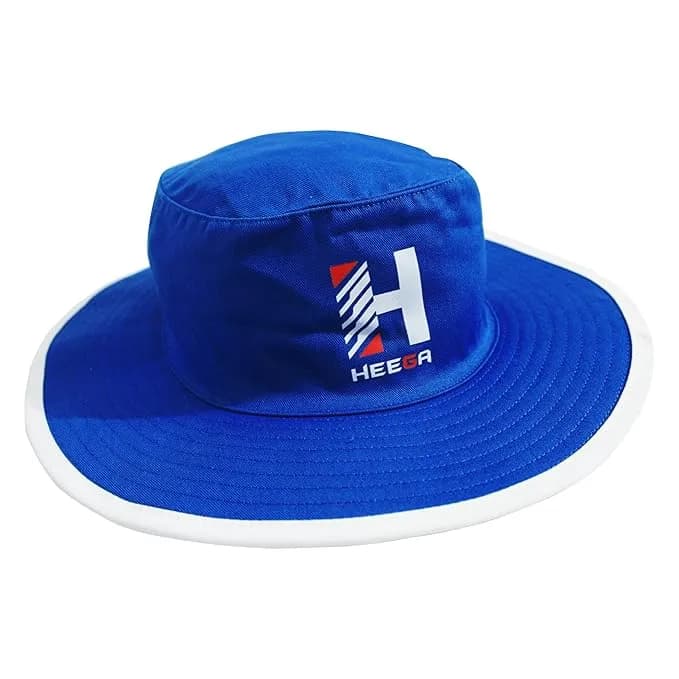Heega Men's Cotton Cricket Umpire Round Hat Blue Free Size (Pack of 1)