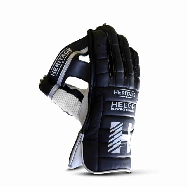 Heega Heritage Wicket Keeping Gloves Black for Men