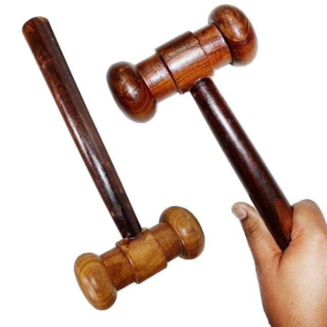 Heega Slinger Cricket Hammer Cricket Bat Wooden Mallet Hammer (Natural/Polished) (1 Piece)