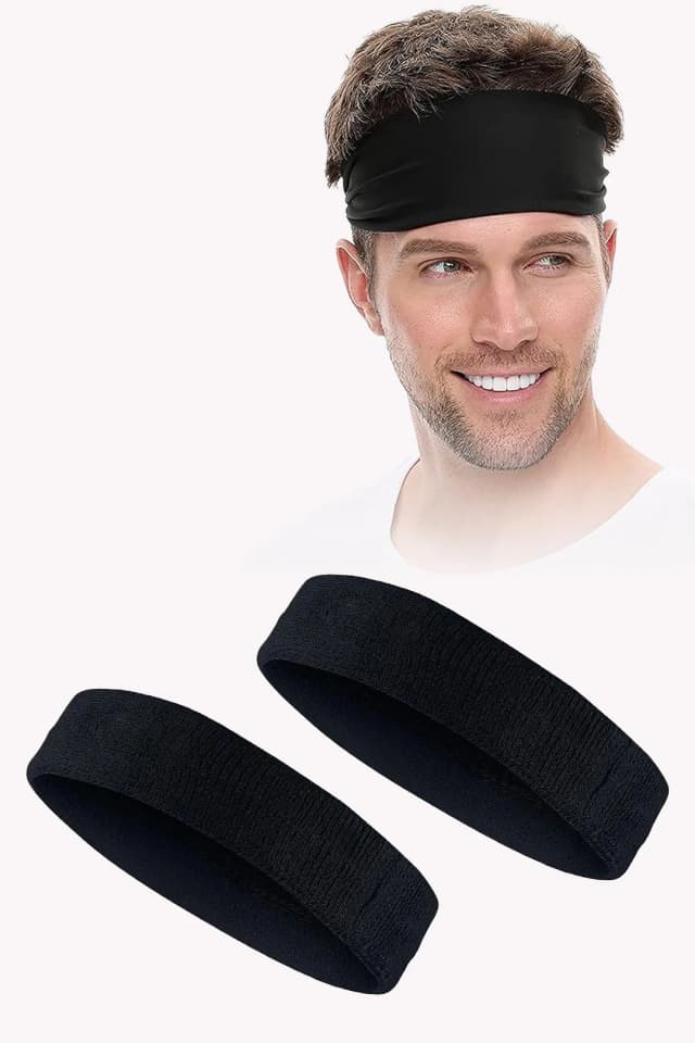 Heega Cotton Blend Headband for Men & Women Head Band - Pack of 3