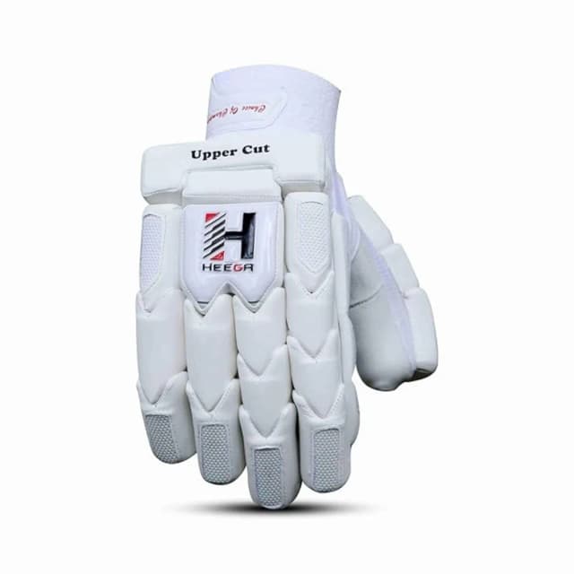 Heega™ Upper Cut Batting Gloves with English Pittard Leather Palm for Men Colour: White (Right)