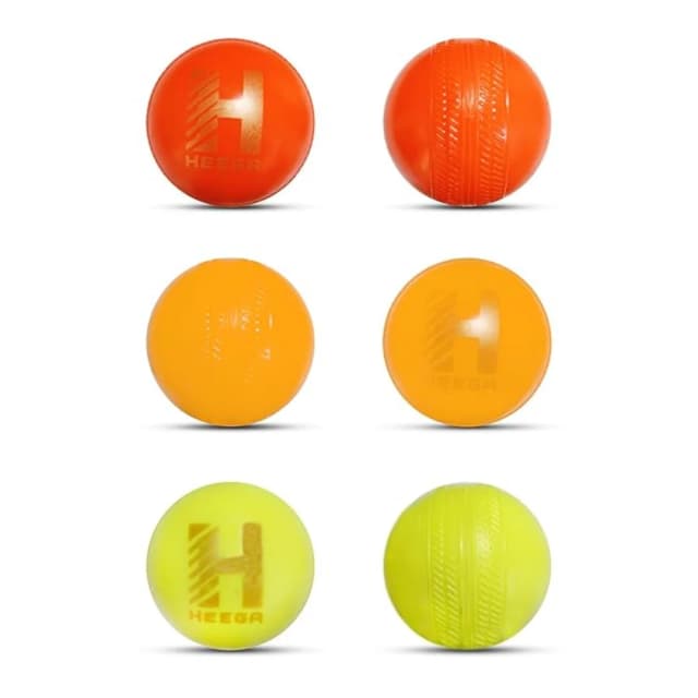 Heega Non Toxic Plastic Cricket Ball (30gm Per Ball, Mix Color) (6)
