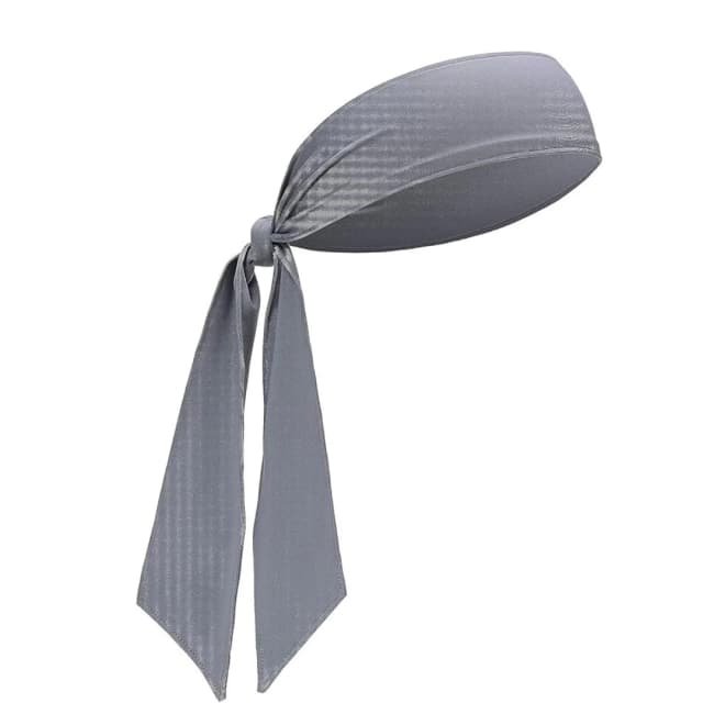 Heega Tie Headband Men Women Sweat Wicking Workout Running Sport Head Band for Cricket Yoga Golf Gym Camping Running Tennis (Grey)