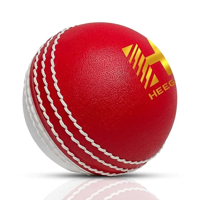 Heega i-30 Synthetic Dual-Color Cricket Ball - Red & White, Nylon Stitched, PVC Exterior, High-Rebound PU Core - Ideal for Training & Matches (Dual Colour-Ball 