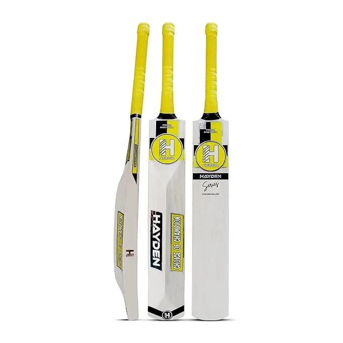 Heega Extended Spine Maximal Profile Kashmir Willow Cricket Bat | Better Ping | Hard Pressed | Machine Knocked