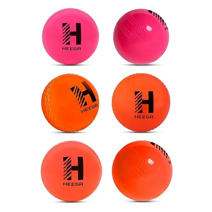 Heega Synthetic Cricket Wind Balls Kit – Standard Size, Multicolour – Pack of 6 Lightweight Practice Balls for Training, Coaching & Recreational Play