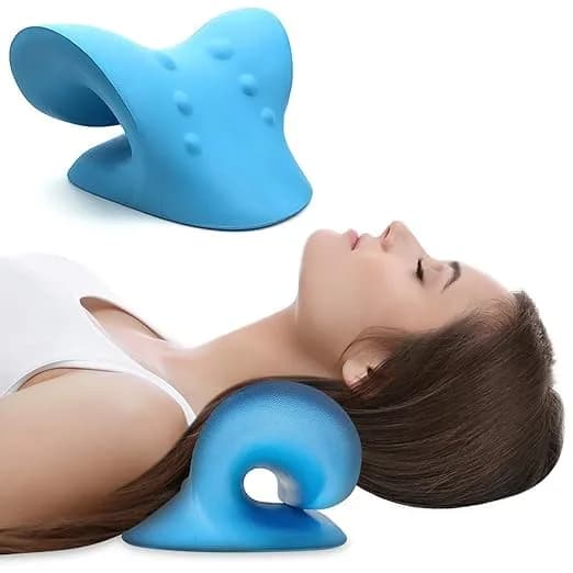 Heega Neck and Shoulder Relaxer - Cervical Traction Device for Neck & Shoulder Pain Relief, Massage Relaxer, Acupressure Chiropractic Support (SKY BLUE)