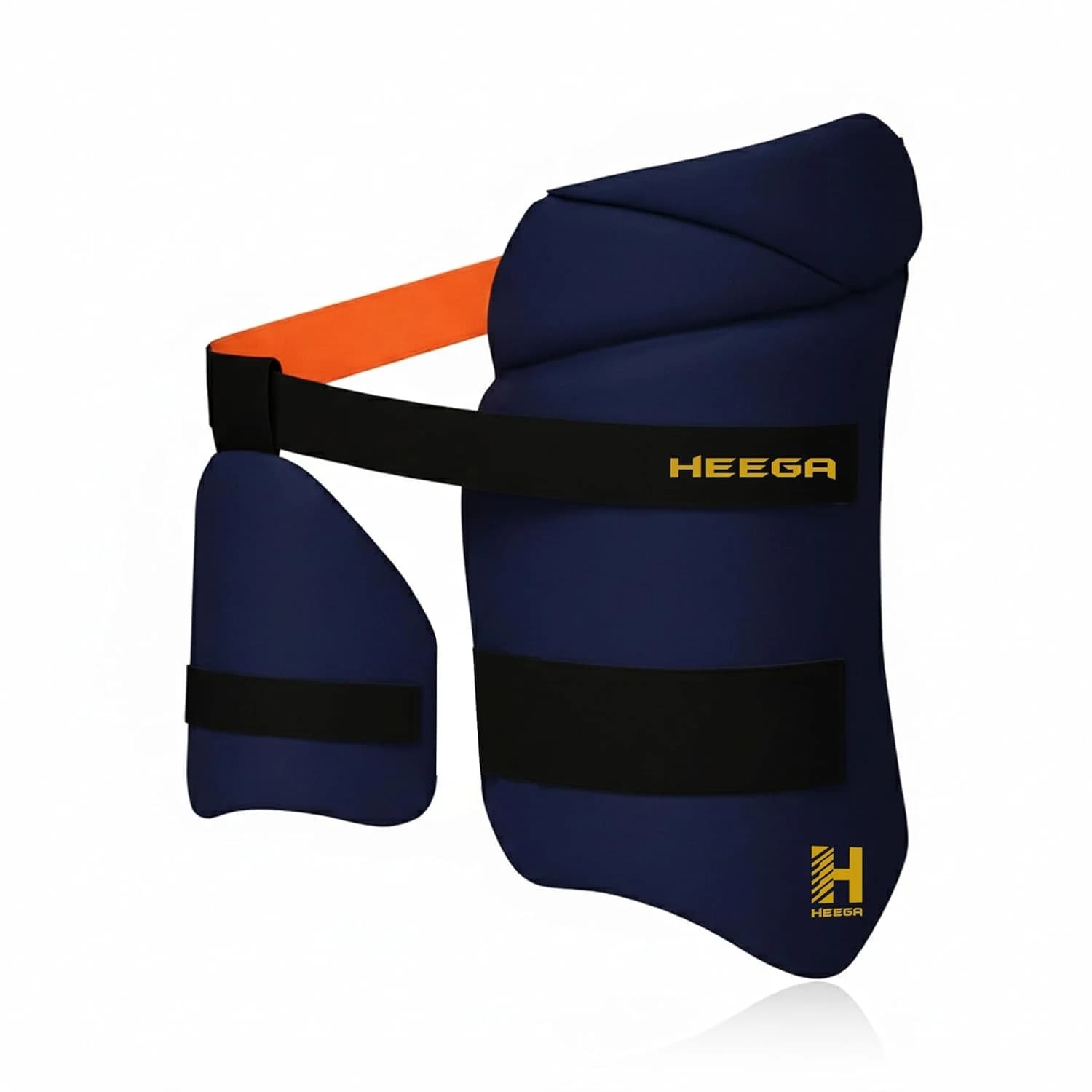 Heega Gold Edition Thigh Guard Combo | Cricket Thigh Pad & Inner Thigh Pad (Blue, Boy, Left)