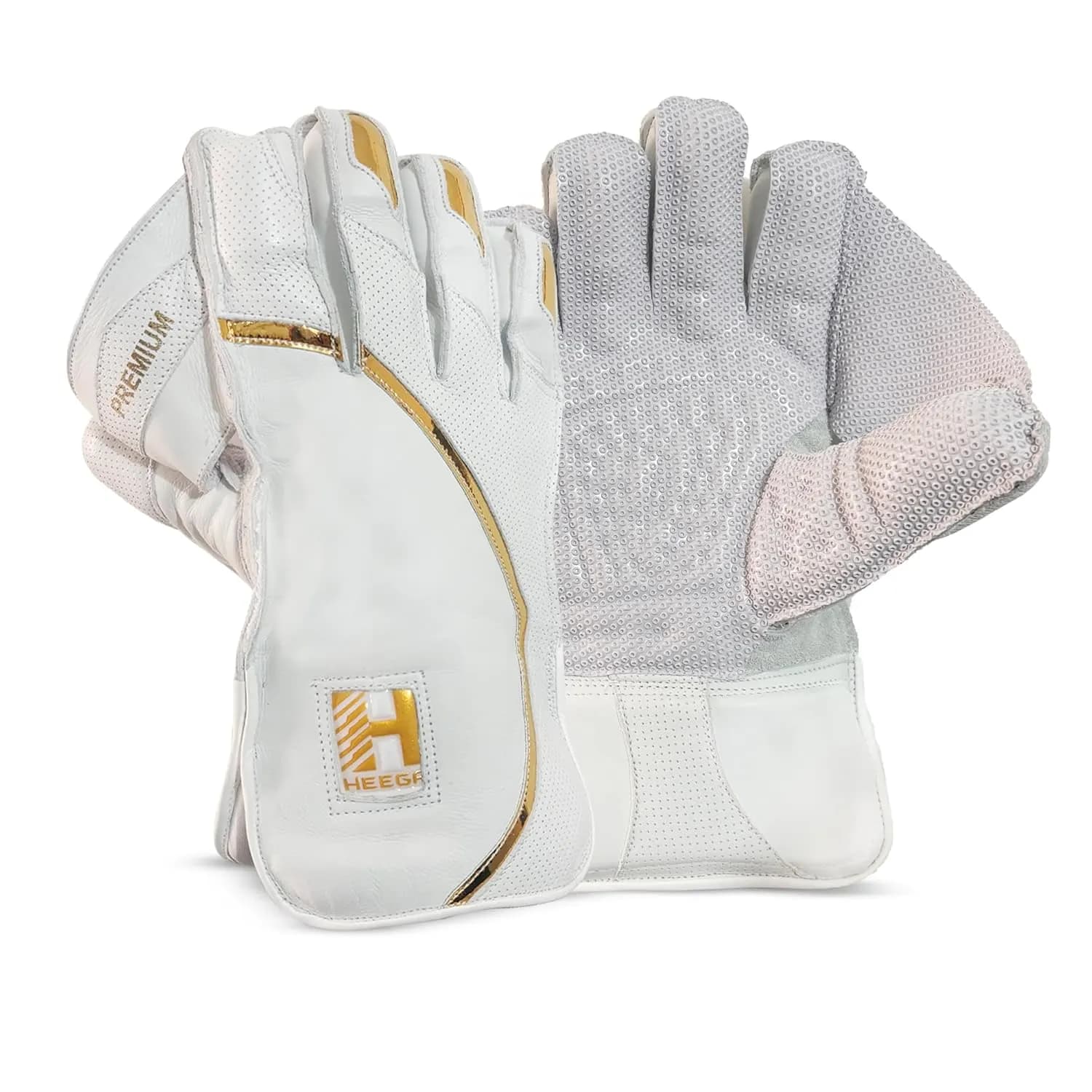 Heega Premium Leather Cricket Wicket Keeping Gloves Suitable for Professional Players (Mens)
