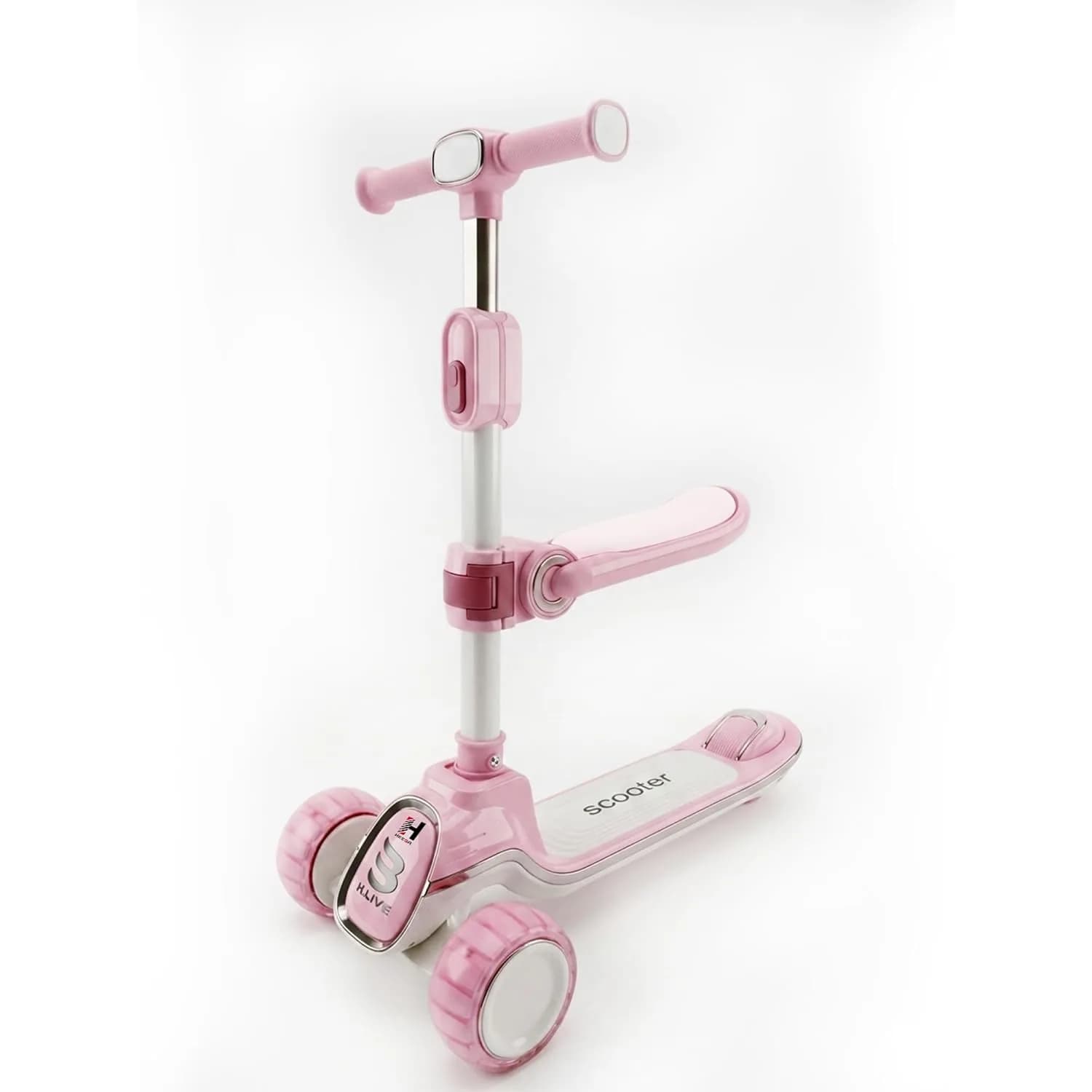 Heega Mova Bluetooth Kick Scooter for Kids with Adjustable Height, Foldable, PU LED Wheels, Lights and Music for 3+ Years Baby Boy & Girl of Up to 60 kg Weight (Multicolor)
