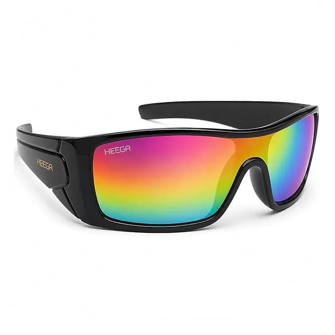 HEEGA UV400 Protection Sunglasses | Lightweight Wraparound Design | Polarized Outdoor Shades for Running, Cycling, Driving, Cricket (Mulicolor)
