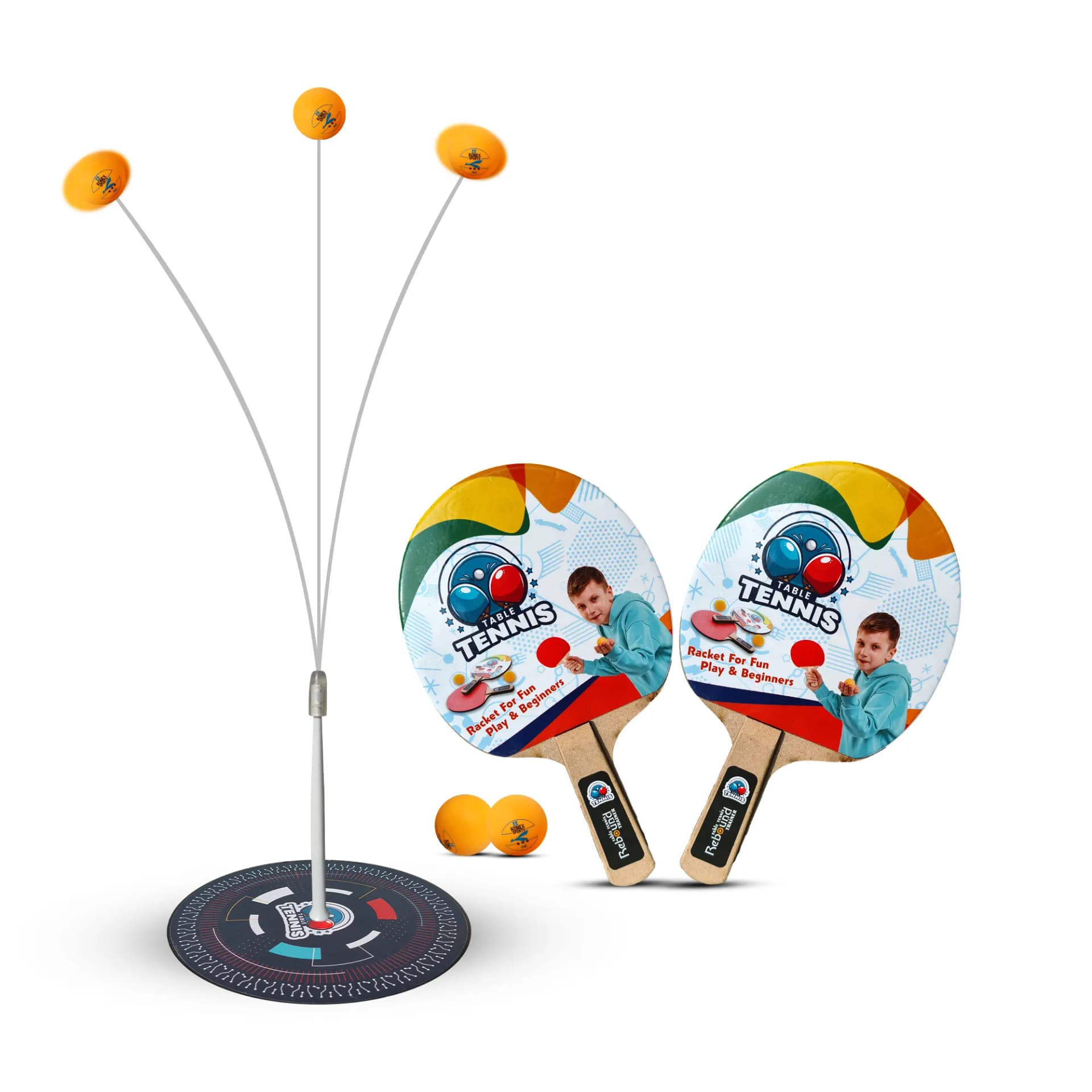 Heega Table Tennis TT Training Toys for Kids, Solo Rebound Rackets with Ball Practice Set, Outdoor Indoor Trainer Games for Players Boys & Girls