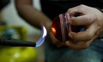 cricket ball-making process begins with leather processing